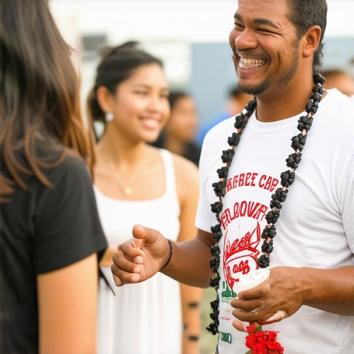 Honolulu Community Engagement for SEO Honolulu business owner participating in local cultural event, emphasizing authentic community involvement.