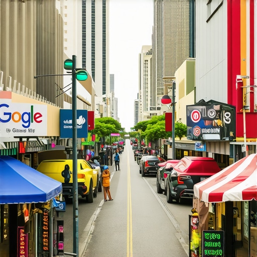 Honolulu street scene featuring local shops and a Google Maps interface