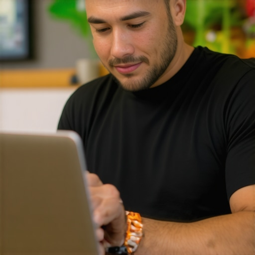 Honolulu business owner editing Google My Business profile on laptop
