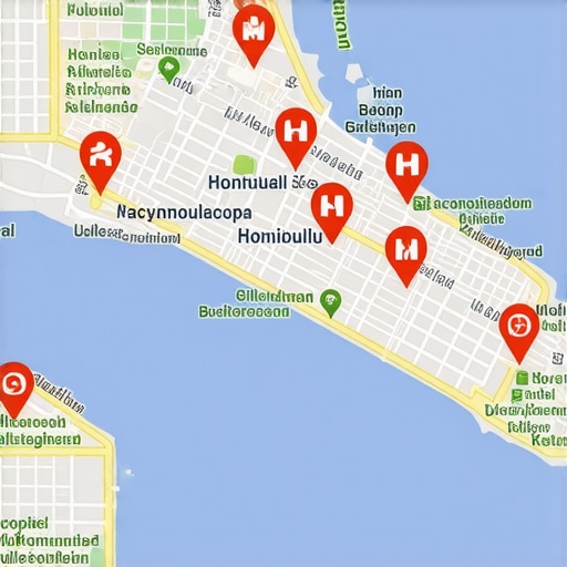 Map of Honolulu showcasing local business locations optimized for SEO