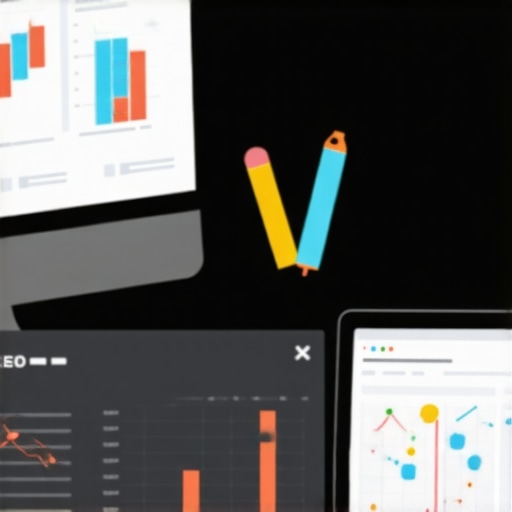 A workspace with SEO analytics and maps on a computer screen