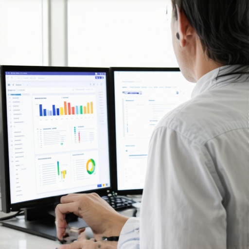 Analyzing Local SEO Data in Honolulu A person working on SEO analytics with screens displaying maps and rankings in Honolulu.