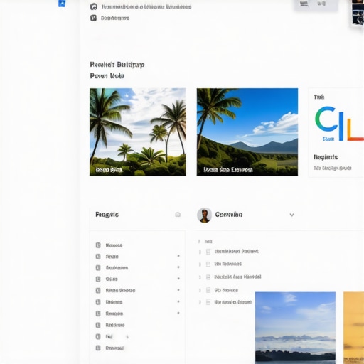 Hawaii-themed GMB dashboard with business insights and profile details.