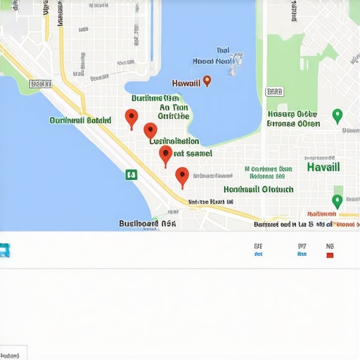 Google Maps interface showing Honolulu area businesses for local SEO optimization