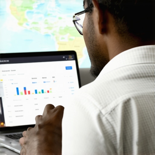 Person reviewing local SEO analytics on a laptop with Hawaii map visuals