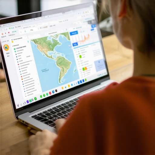Person reviewing Honolulu map rankings and SEO analytics on a computer screen.