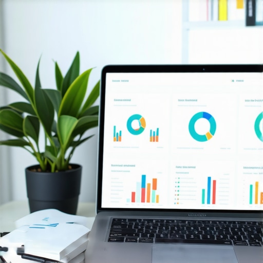 A professional workspace with laptop showing local SEO analytics, emphasizing Honolulu business optimization tools.