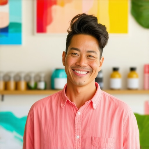 Shop owner optimizing Google Maps profile in Hawaii with scenic island background