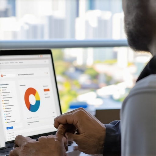 Person reviewing local SEO metrics with Honolulu skyline