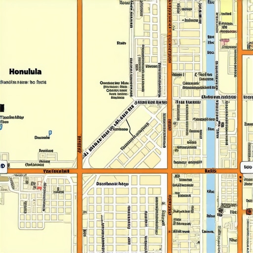 Honolulu Map with Tourist Hotspots Detailed map of Honolulu emphasizing tourist zones and business proximity affecting Google Maps rankings