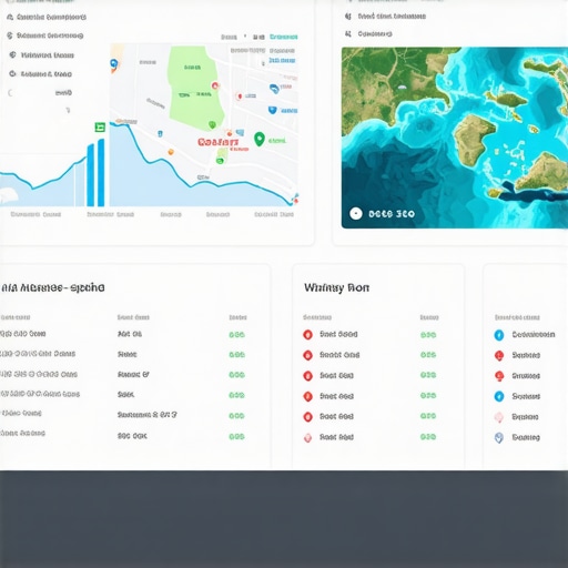 A computer screen displaying local SEO metrics and map rankings for Hawaii businesses.